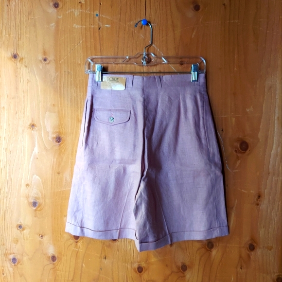 J. Crew Outfitters Vintage Mauvy Pink Linen High Rise Shorts - Picture 2 of 12